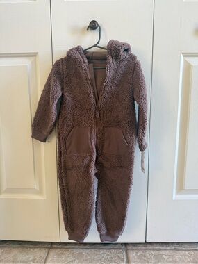 Carters 24M Teddy Bear Cozy Hooded One-Piece  - Brown
